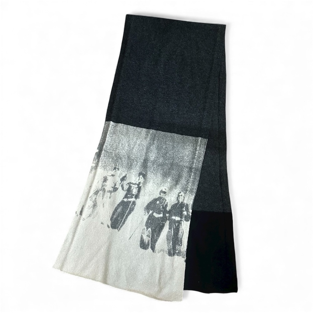 Vintage Wool Scarf Skier Graphic Solar Brand